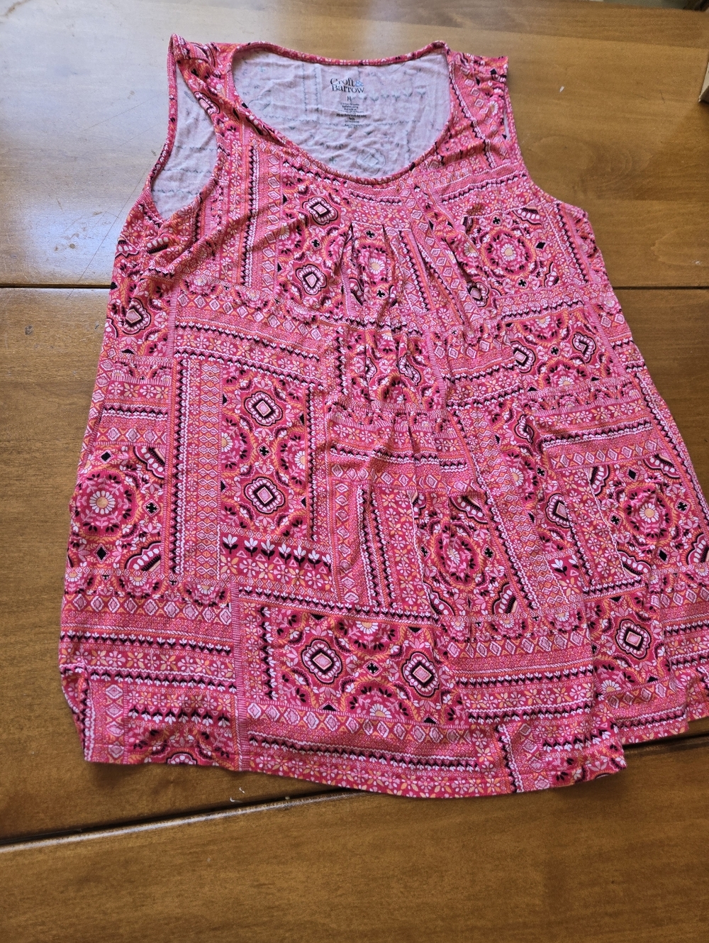 croft & barrow Coral Paisley Print Sleeveless Tank